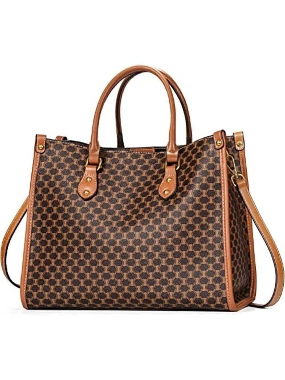 New leather brown vintage satchel handbag purse top handle tote travel nwt